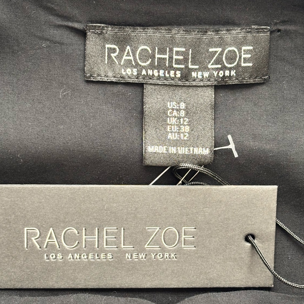 RACHEL ZOE Spaghetti Strap Black Floral Burnout Velvet Midi Slip Dress--NWT--8 - Picture 12 of 14